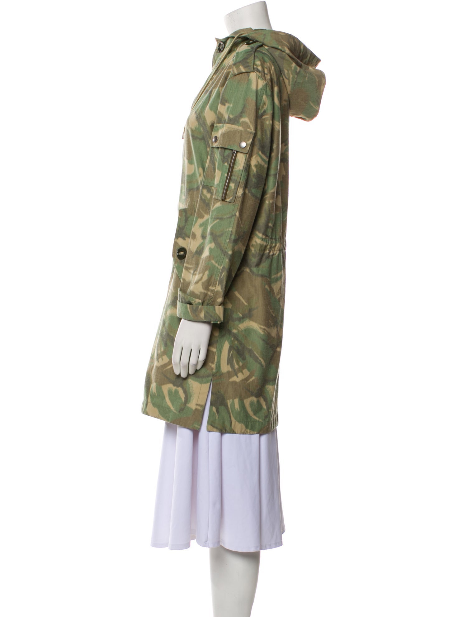 Saint Laurent Camouflage Print Parka