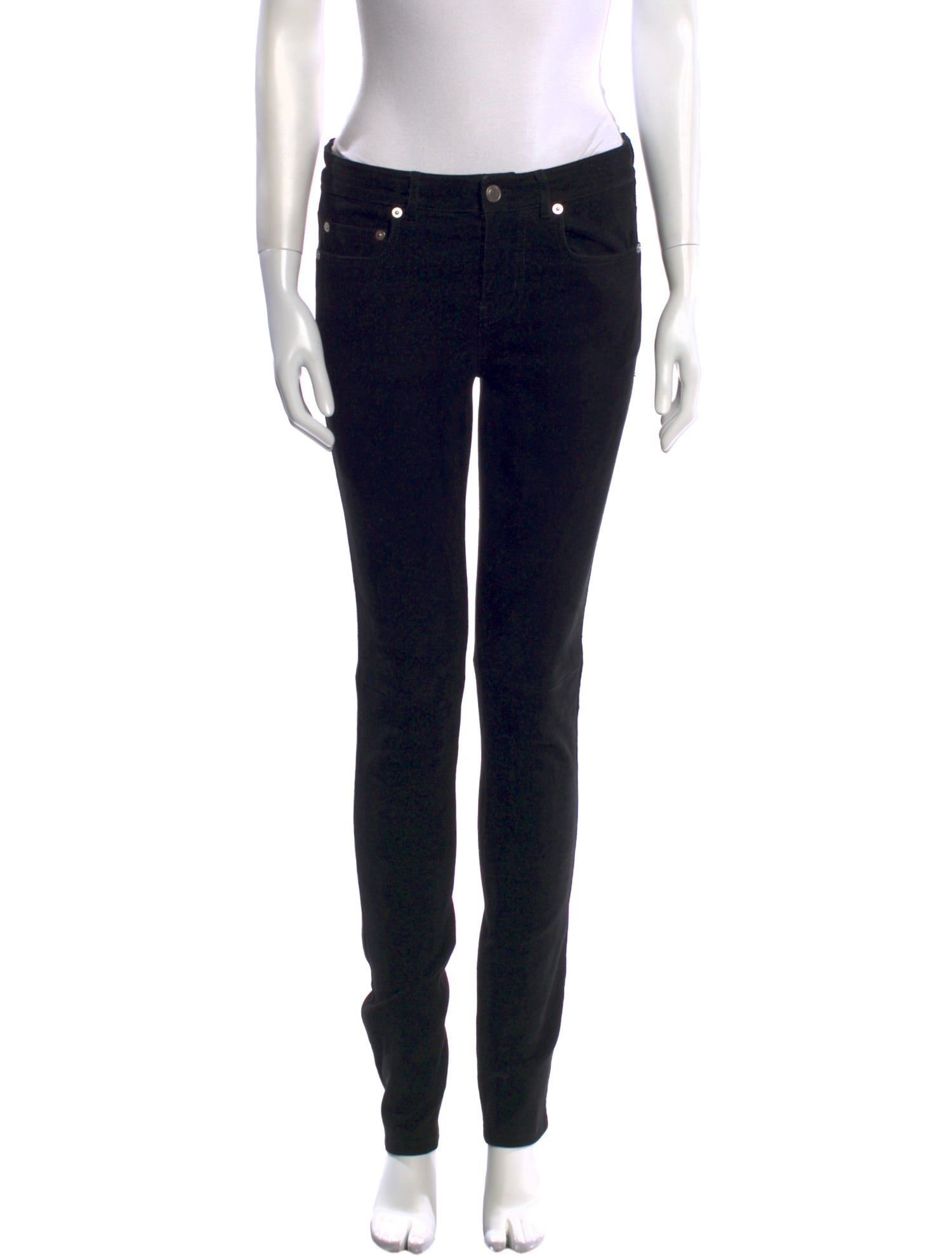 Saint Laurent Suede Skinny Leg Pants