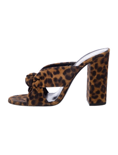 Saint Laurent Suede Printed Slides