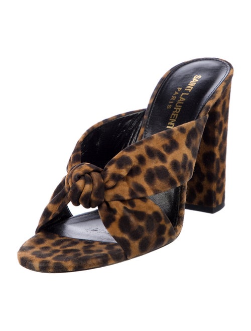 Saint Laurent Suede Printed Slides