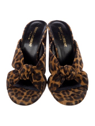 Saint Laurent Suede Printed Slides