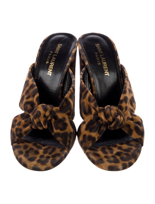 Saint Laurent Suede Printed Slides