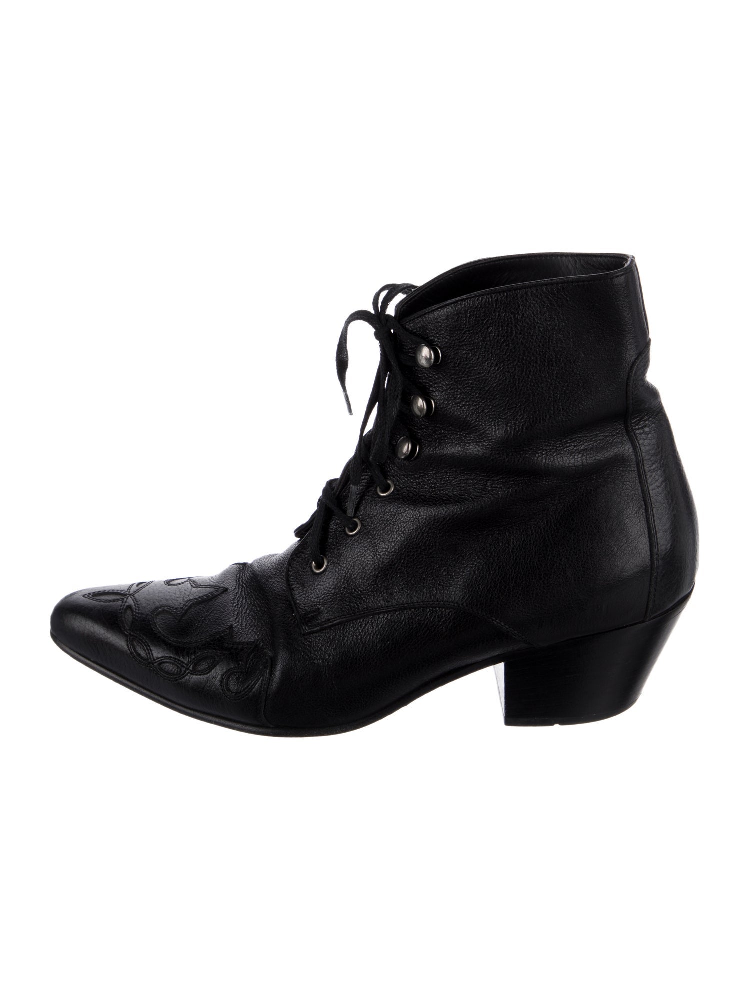 Saint Laurent Leather Combat Boots