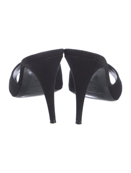 Saint Laurent Signature Logo Leather Slides