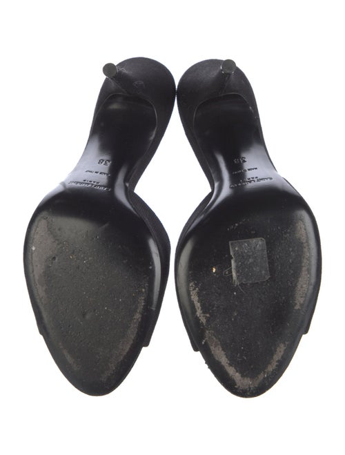 Saint Laurent Signature Logo Leather Slides