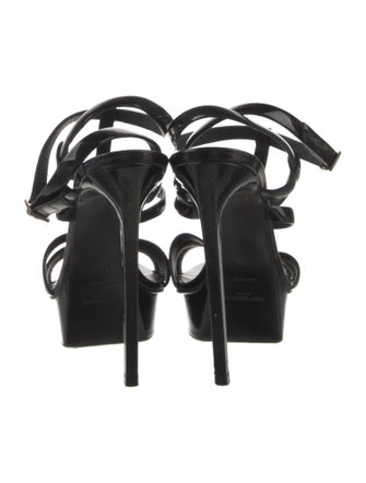 Saint Laurent Patent Leather T-Strap Sandals
