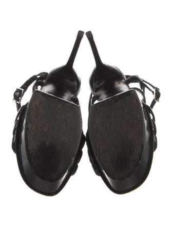 Saint Laurent Patent Leather T-Strap Sandals