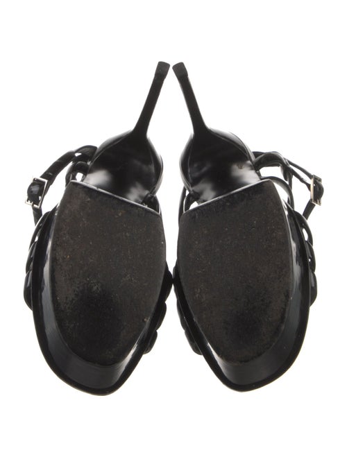Saint Laurent Patent Leather T-Strap Sandals