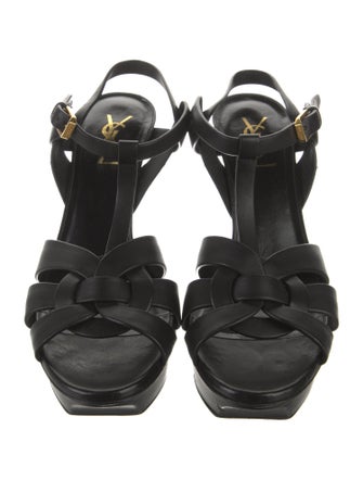 Saint Laurent Leather T-Strap Sandals