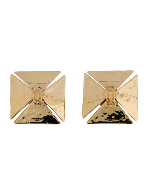 Saint Laurent Resin Croix Pierre Sert Clip-On Earrings