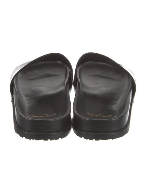 Saint Laurent Leather Embroidered Accent Slides