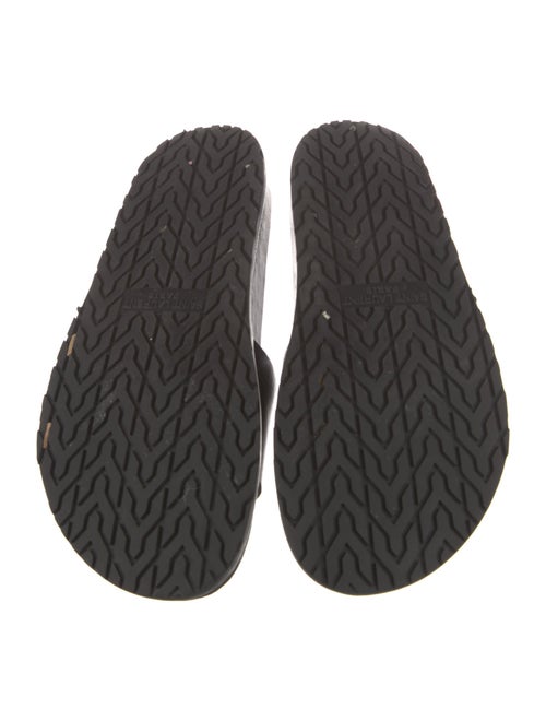 Saint Laurent Leather Embroidered Accent Slides