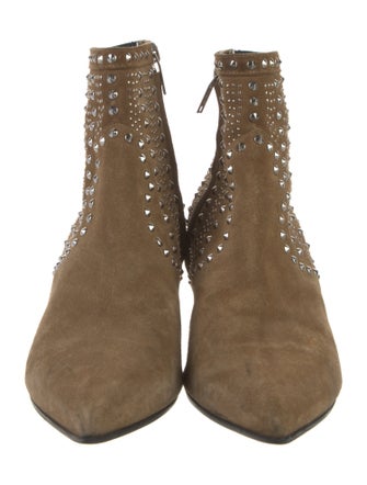 Saint Laurent Suede Studded Accents Boots