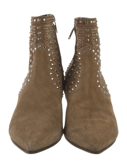 Saint Laurent Suede Studded Accents Boots