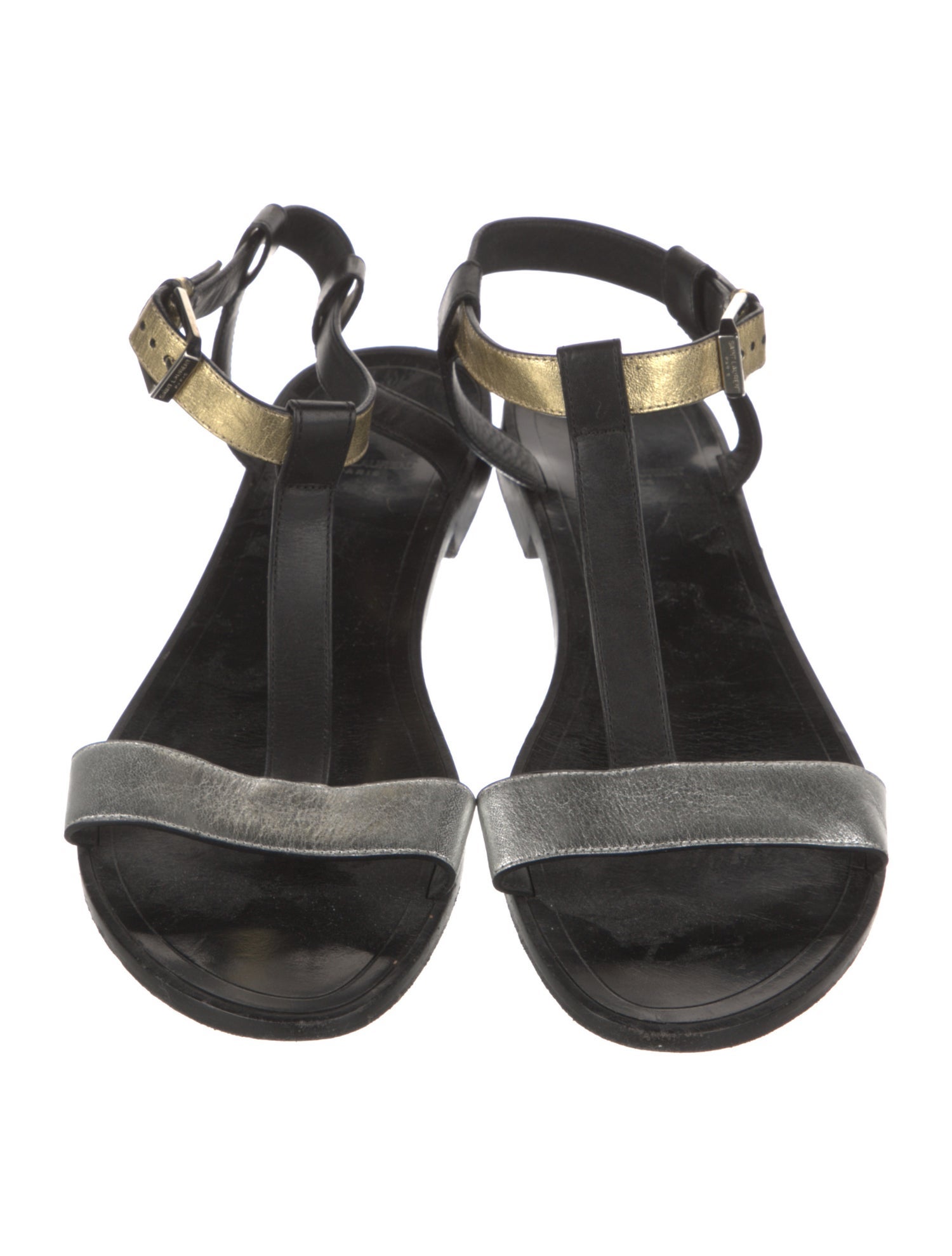 Saint Laurent Leather T-Strap Sandals