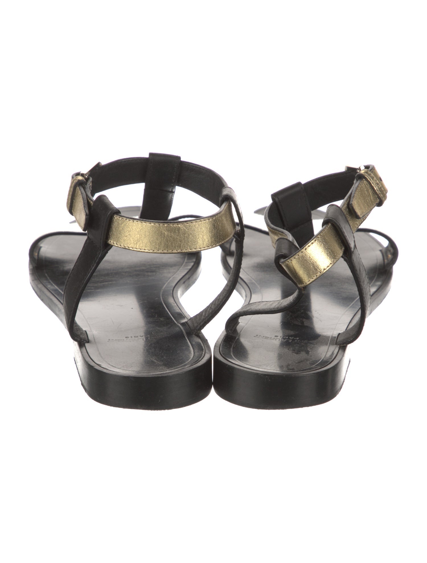 Saint Laurent Leather T-Strap Sandals
