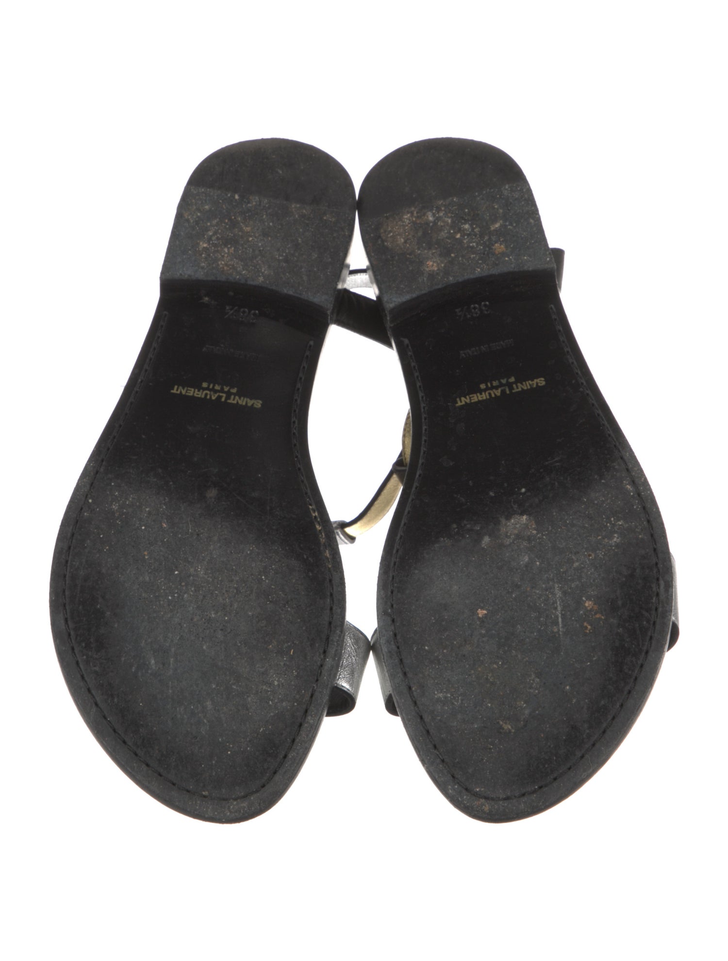 Saint Laurent Leather T-Strap Sandals