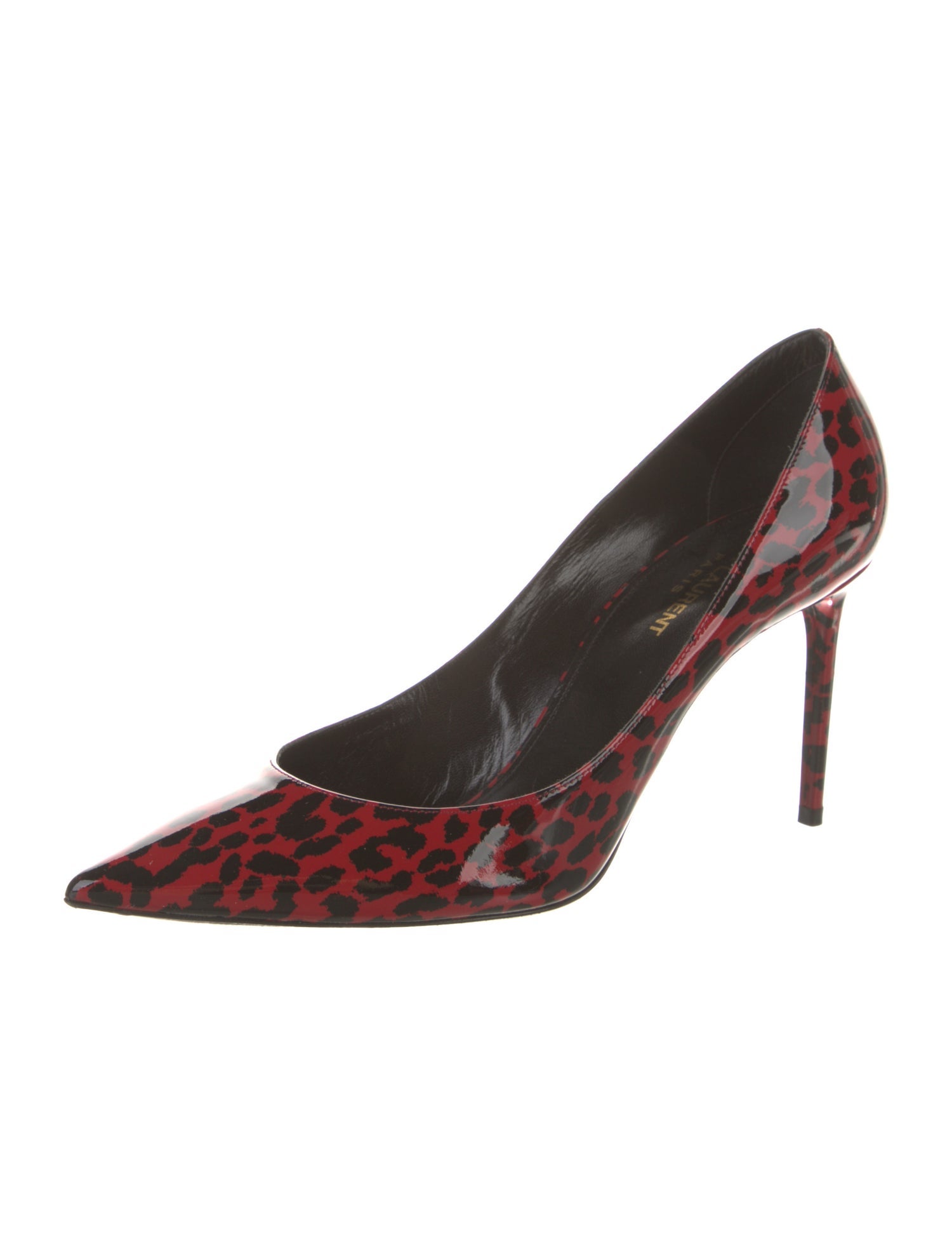 Saint Laurent Patent Leather Animal Print Pumps