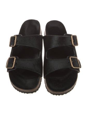 Saint Laurent Ponyhair Slides