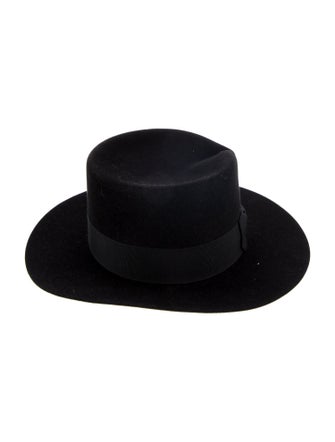 Saint Laurent Rabbit Felt Wide Brim Hat