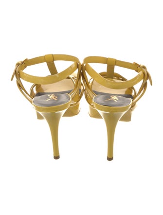 Saint Laurent Patent Leather T-Strap Sandals