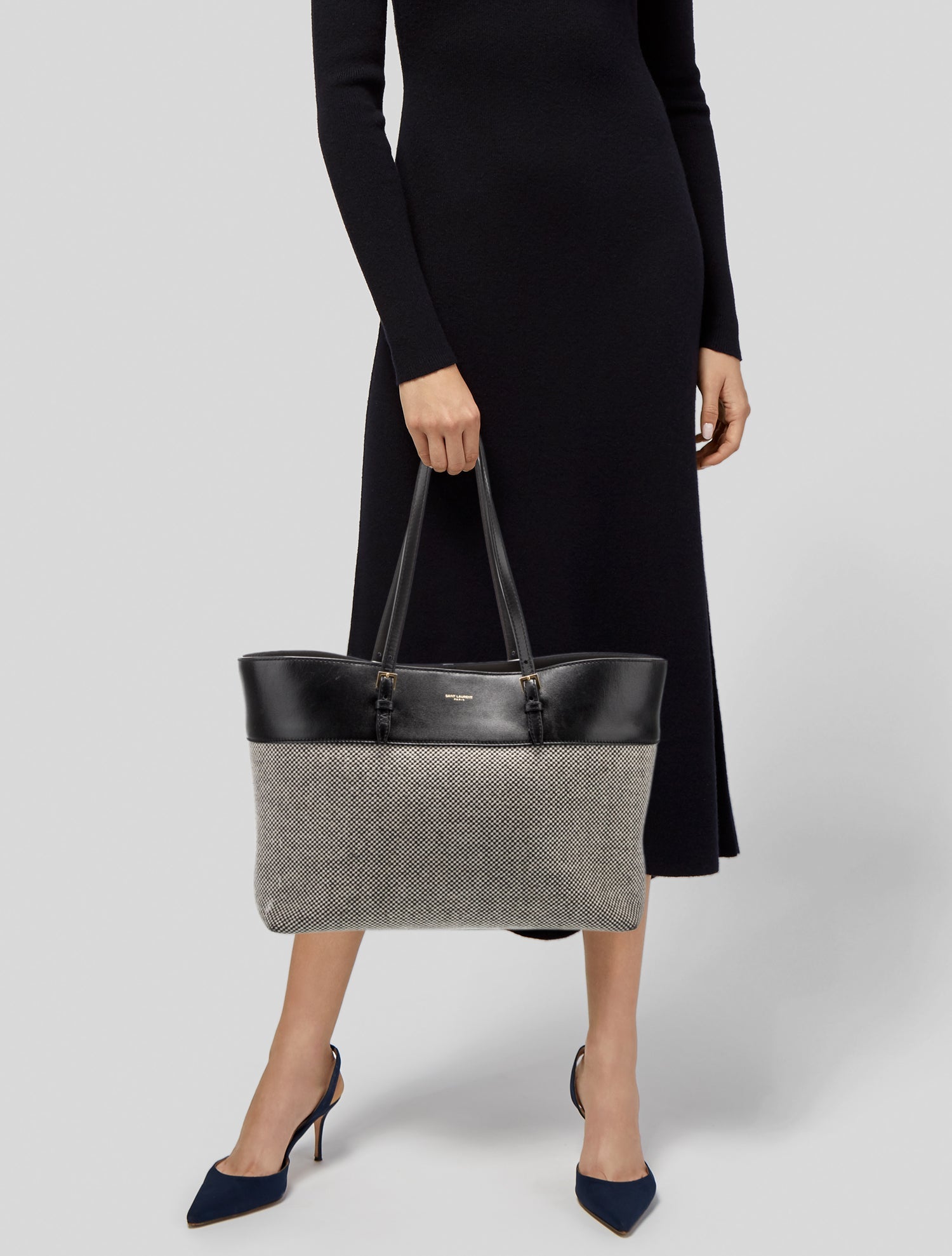 Saint Laurent Tweed Tweed Tote