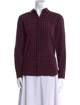 Saint Laurent Silk Printed Button-Up Top