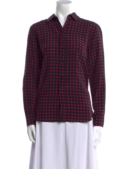 Saint Laurent Silk Printed Button-Up Top