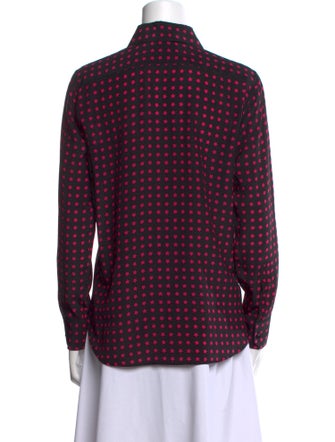 Saint Laurent Silk Printed Button-Up Top