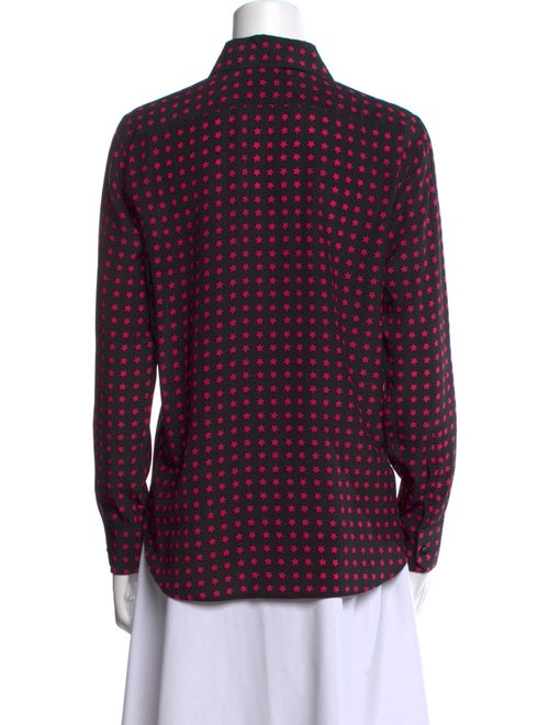 Saint Laurent Silk Printed Button-Up Top