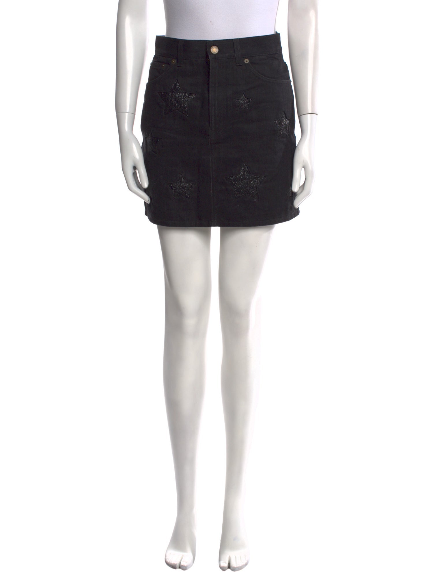Saint Laurent Raw-Edge Trim Mini Skirt
