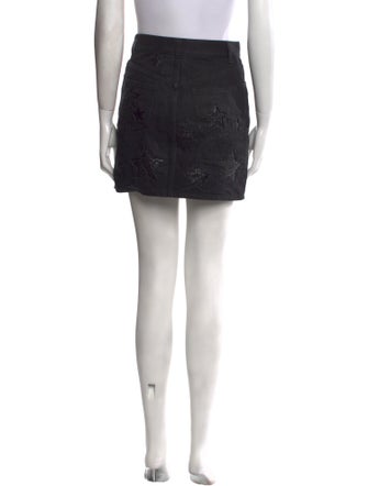 Saint Laurent Raw-Edge Trim Mini Skirt