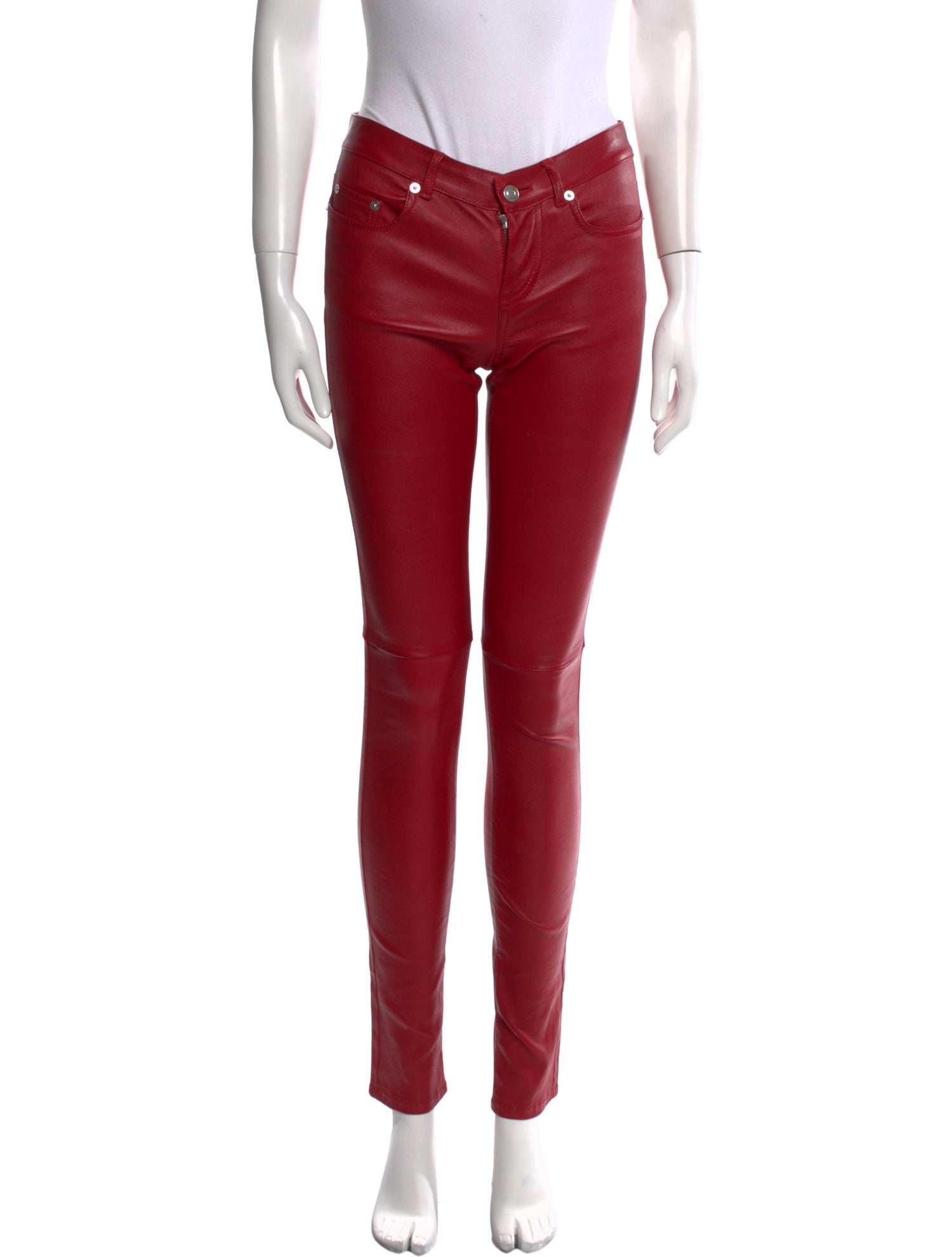 Saint Laurent Leather Skinny Leg Pants