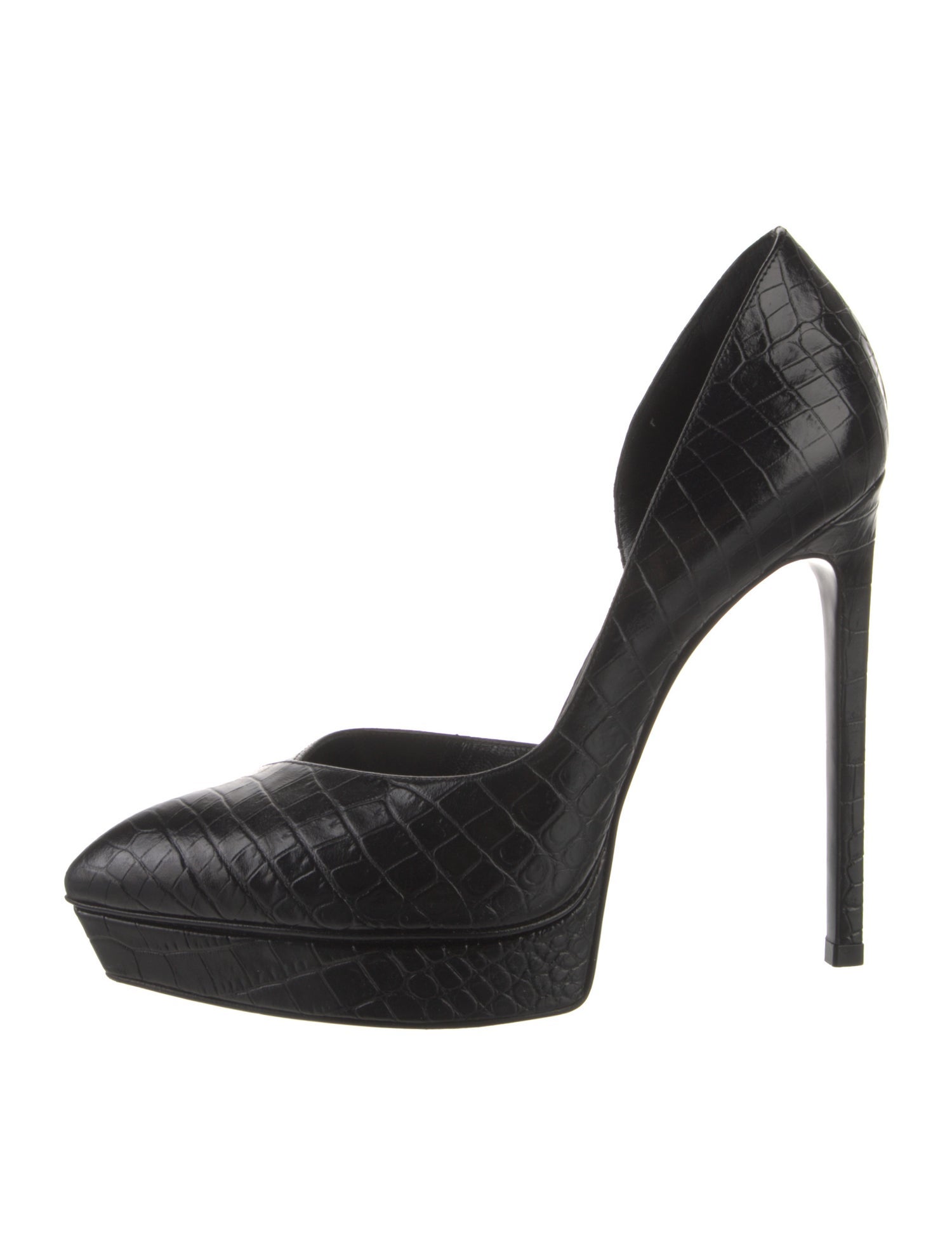 Saint Laurent Crocodile D'Orsay Pumps