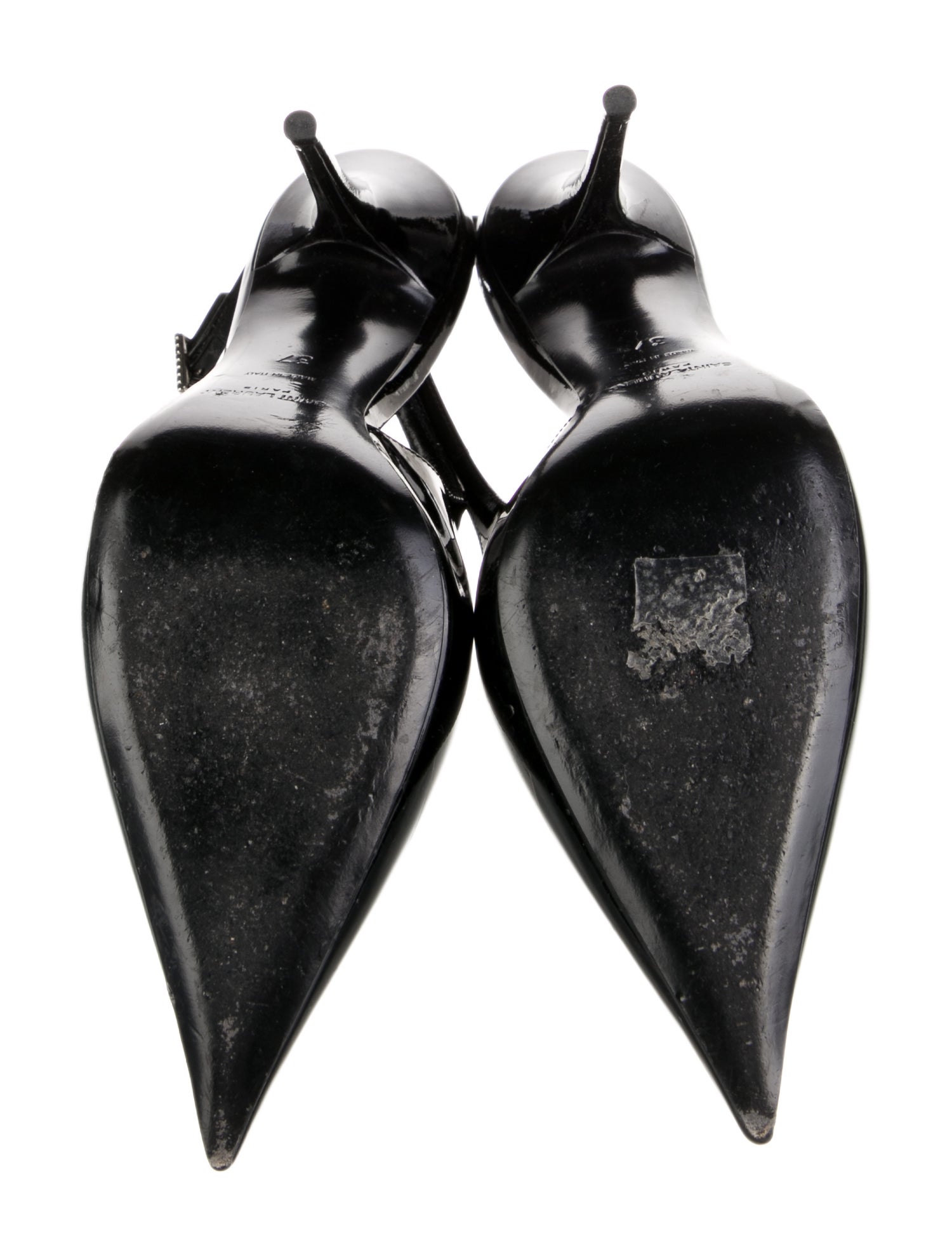 Saint Laurent Patent Leather Slingback Pumps