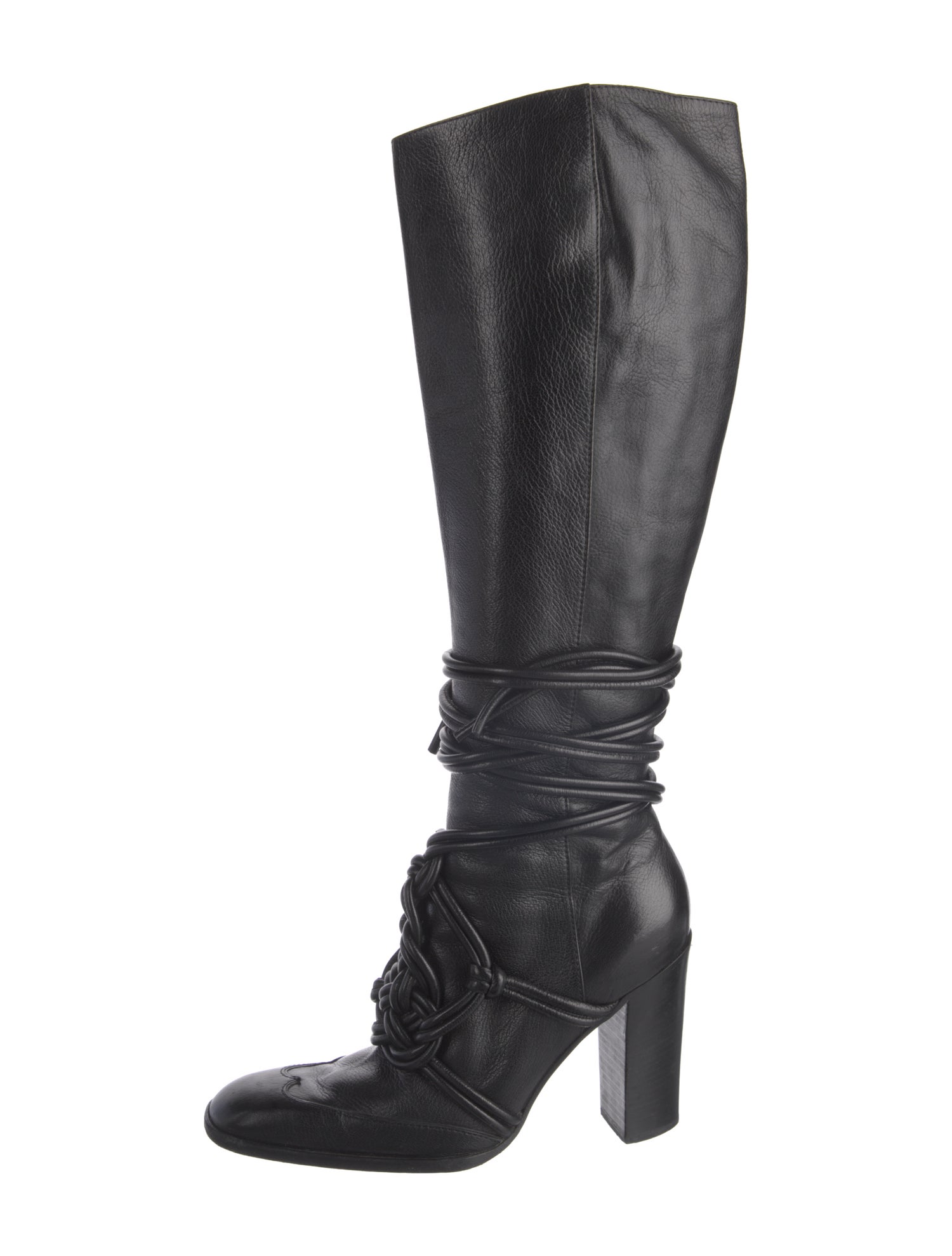 Saint Laurent Leather Lace-Up Boots
