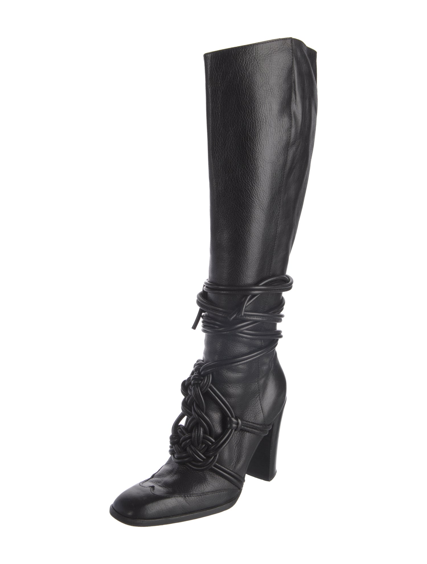 Saint Laurent Leather Lace-Up Boots