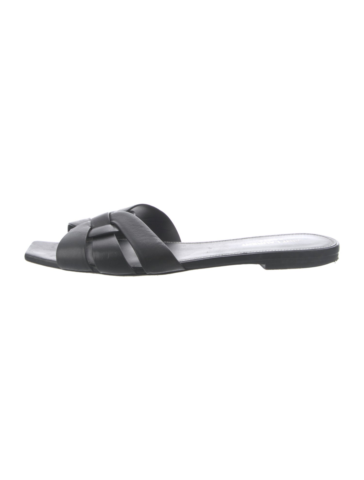 Saint Laurent Leather Cutout Accent Slides