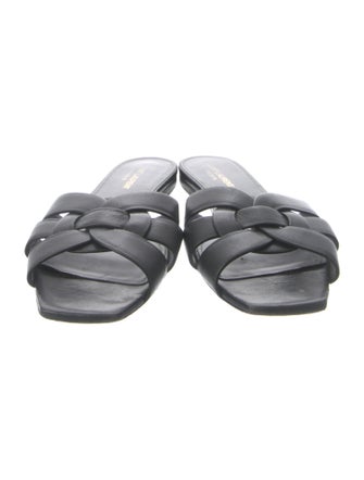 Saint Laurent Leather Cutout Accent Slides