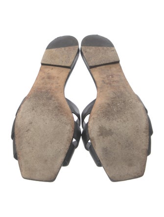 Saint Laurent Leather Cutout Accent Slides