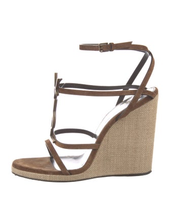 Saint Laurent Signature Logo Suede Espadrilles