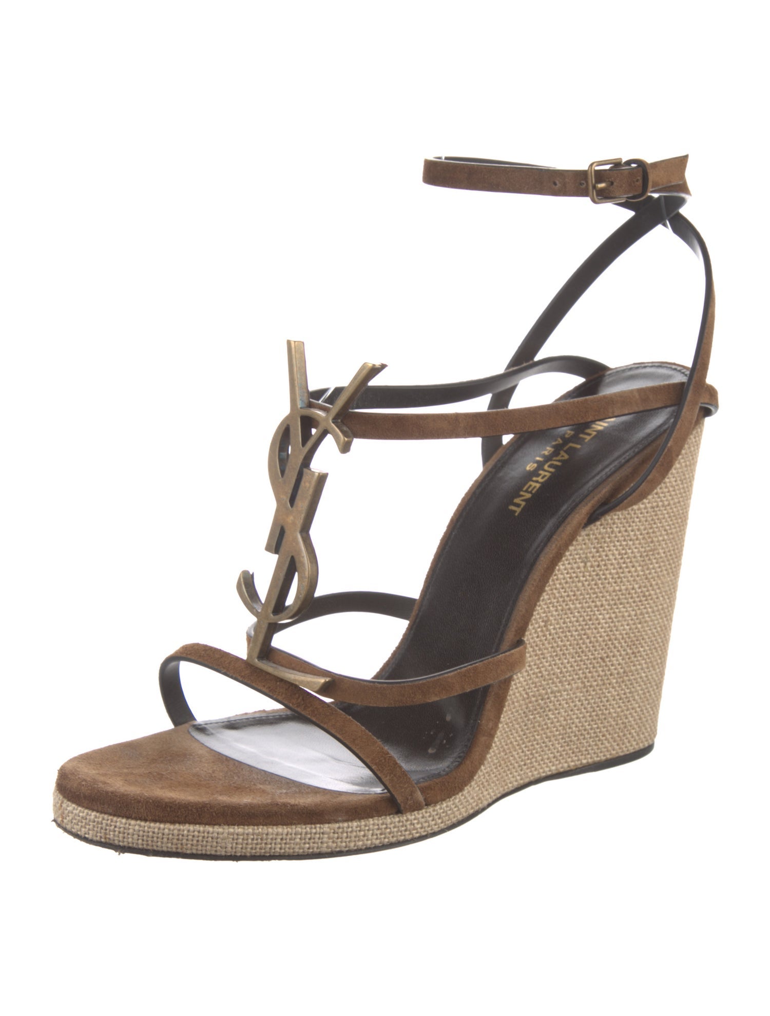 Saint Laurent Signature Logo Suede Espadrilles