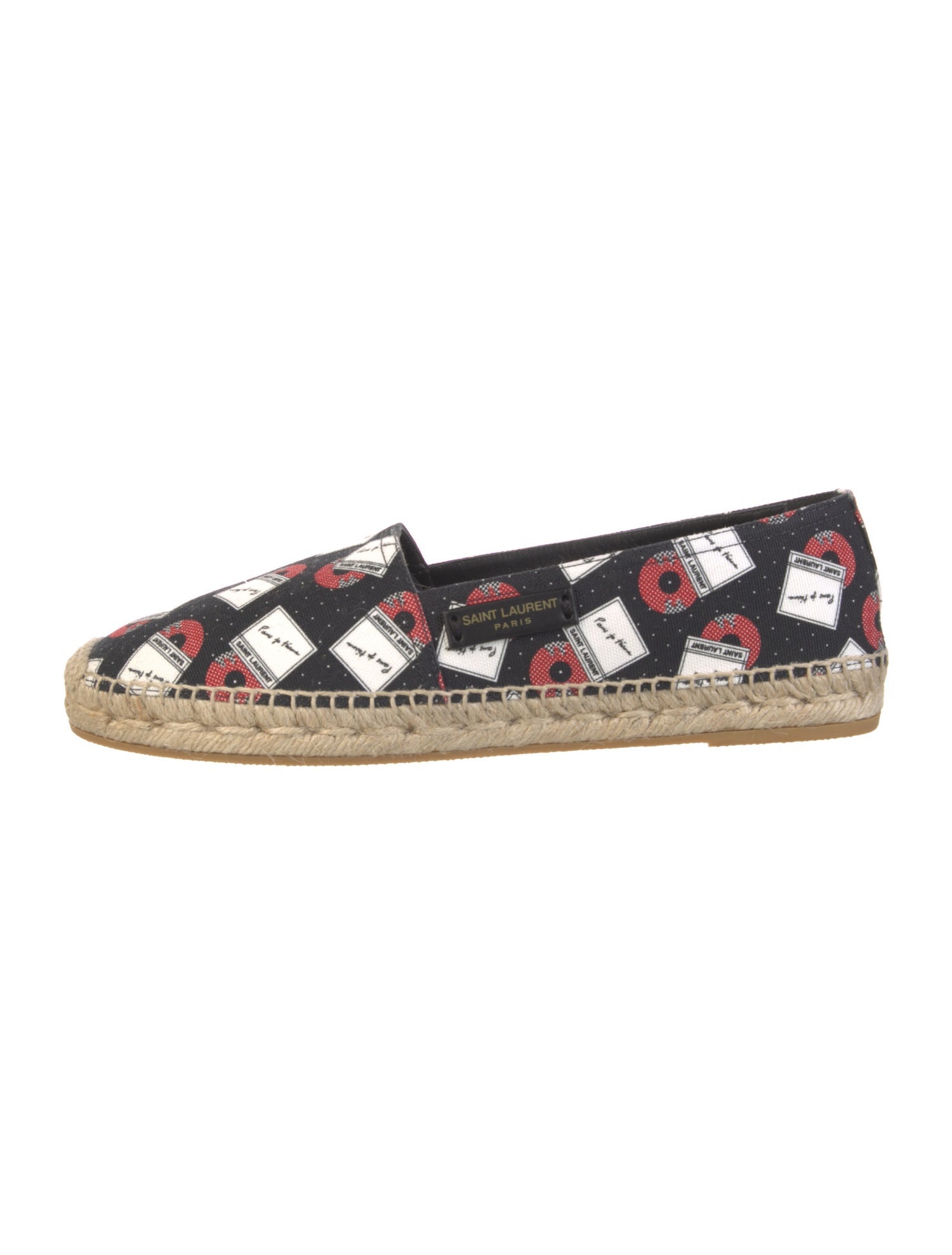 Saint Laurent Canvas Printed Espadrille Sneakers w/ Tags