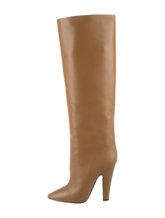 Saint Laurent Leather Leather Trim Embellishment Boots