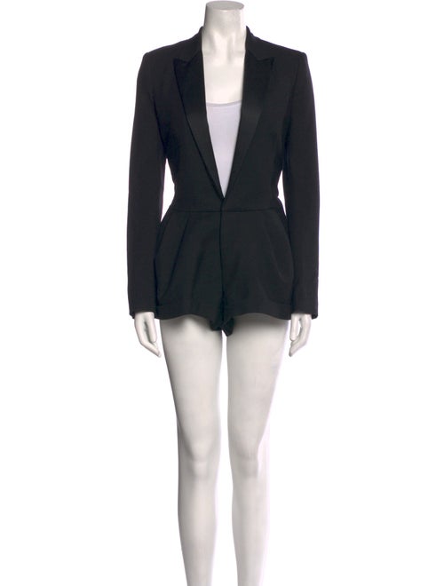 Saint Laurent Virgin Wool Plunge Neckline Romper