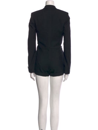 Saint Laurent Virgin Wool Plunge Neckline Romper