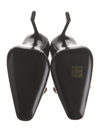 Saint Laurent Embossed Leather Chain-Link Accents Pumps