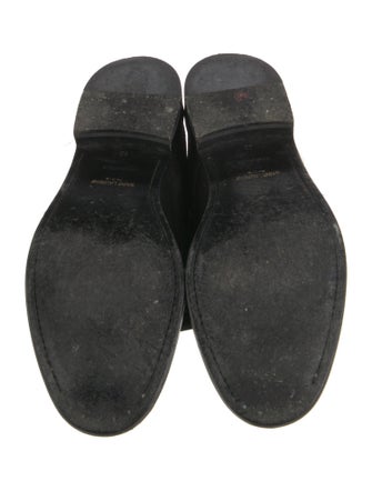 Saint Laurent Suede Fur Trim Lace-Up Boots