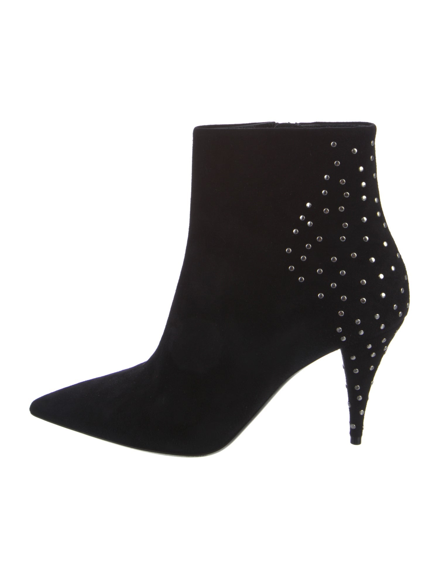 Saint Laurent Suede Studded Accents Boots