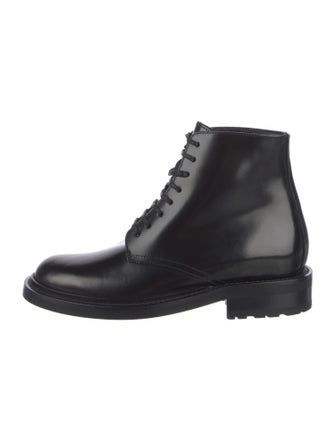 Saint Laurent Patent Leather Combat Boots